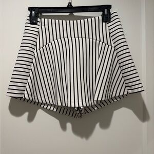 Striped Black and White Women's Skort